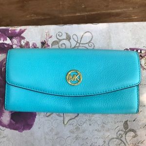 Beautiful  MK turquoise wallet